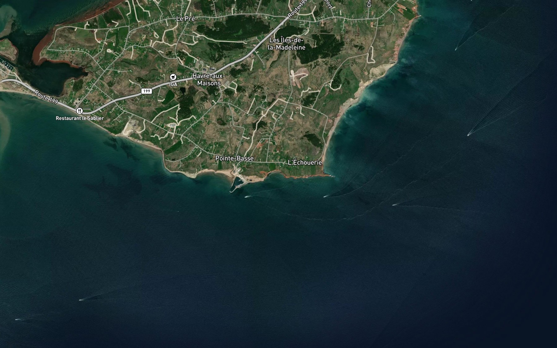 Satellite map of the Anse a Nathael