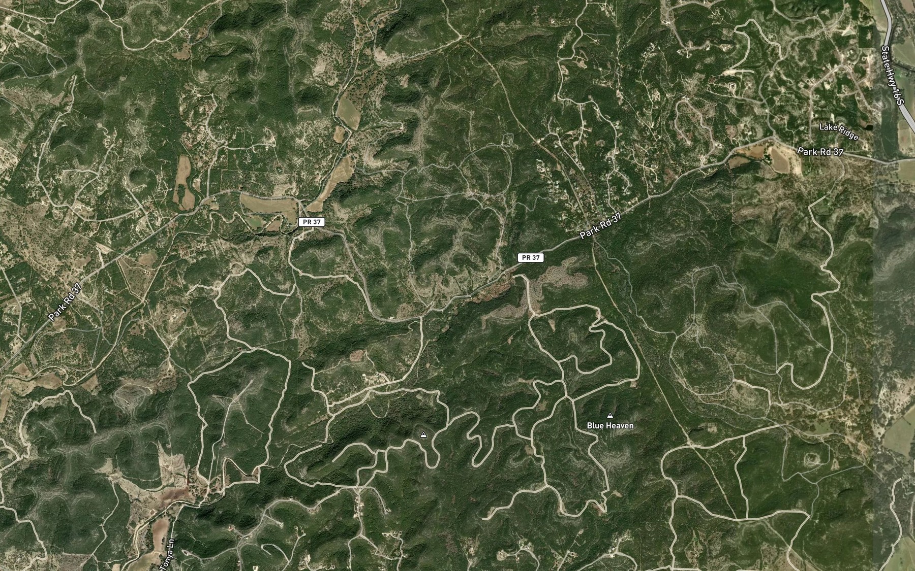 Satellite map of the Cherry Spring