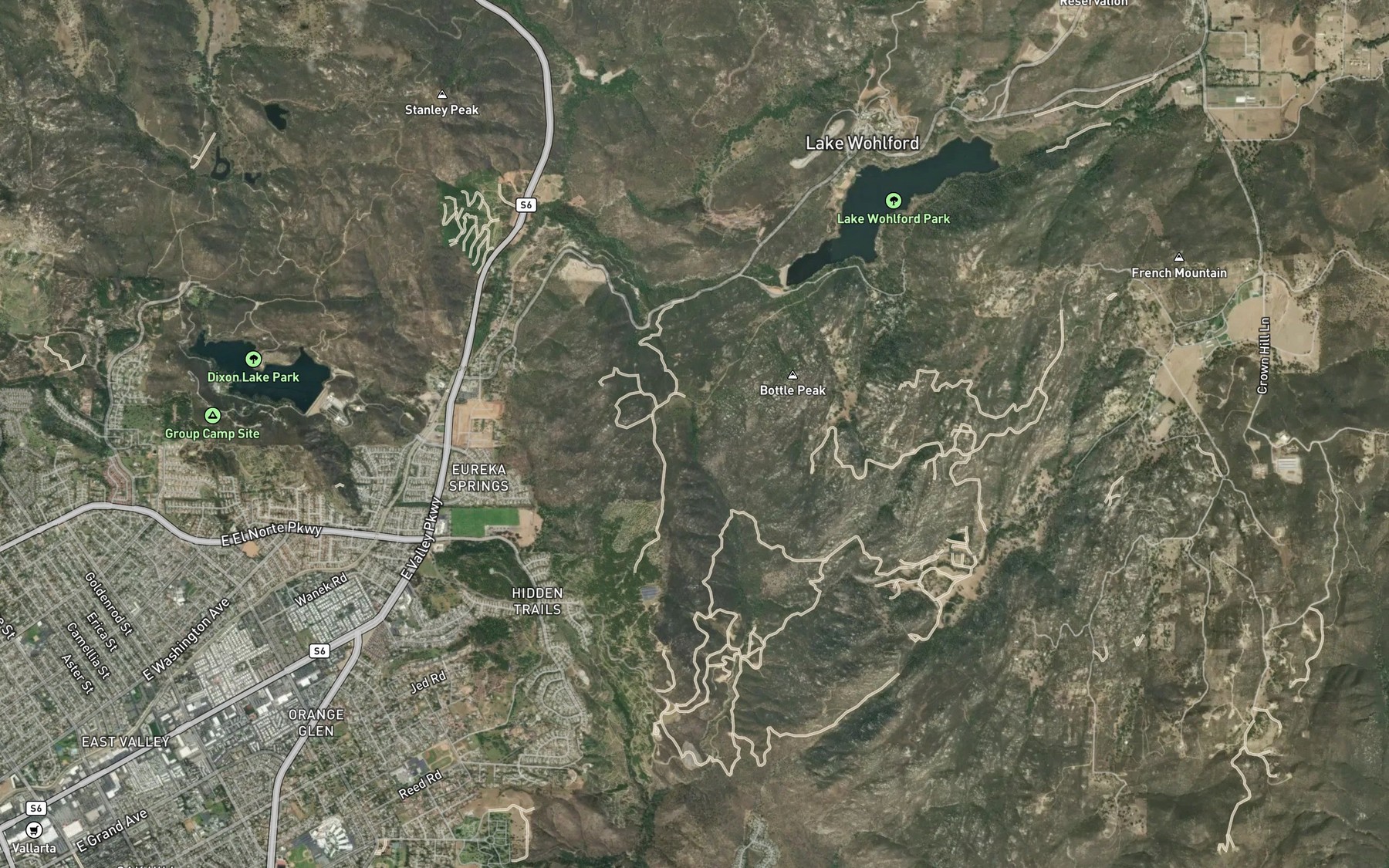 Satellite map of the Bottle Peak Spring