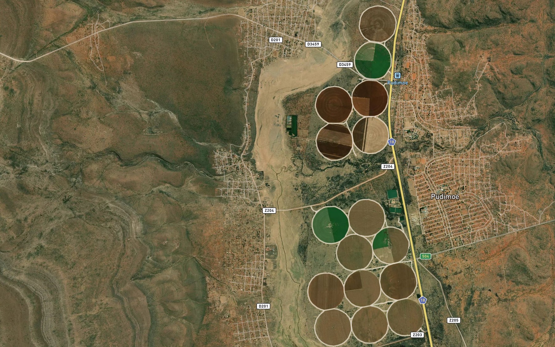 Satellite map of the Pudimoespruit