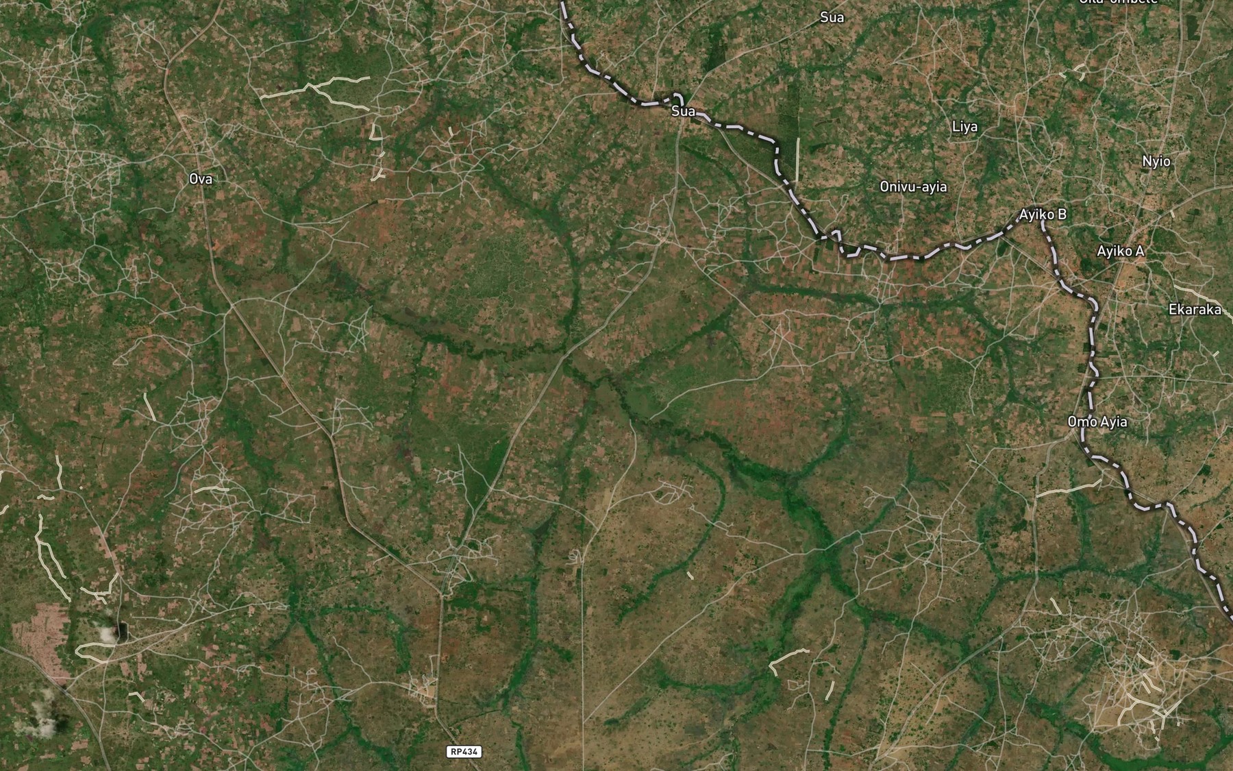 Satellite map of the Ewazo