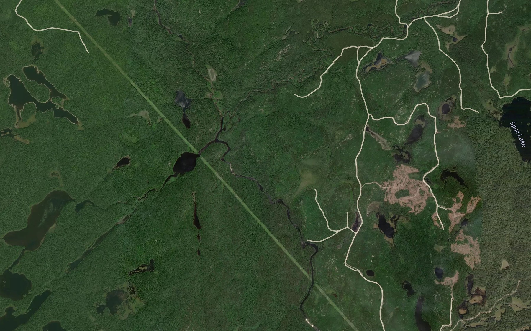 Satellite map of the Nushatogaini River