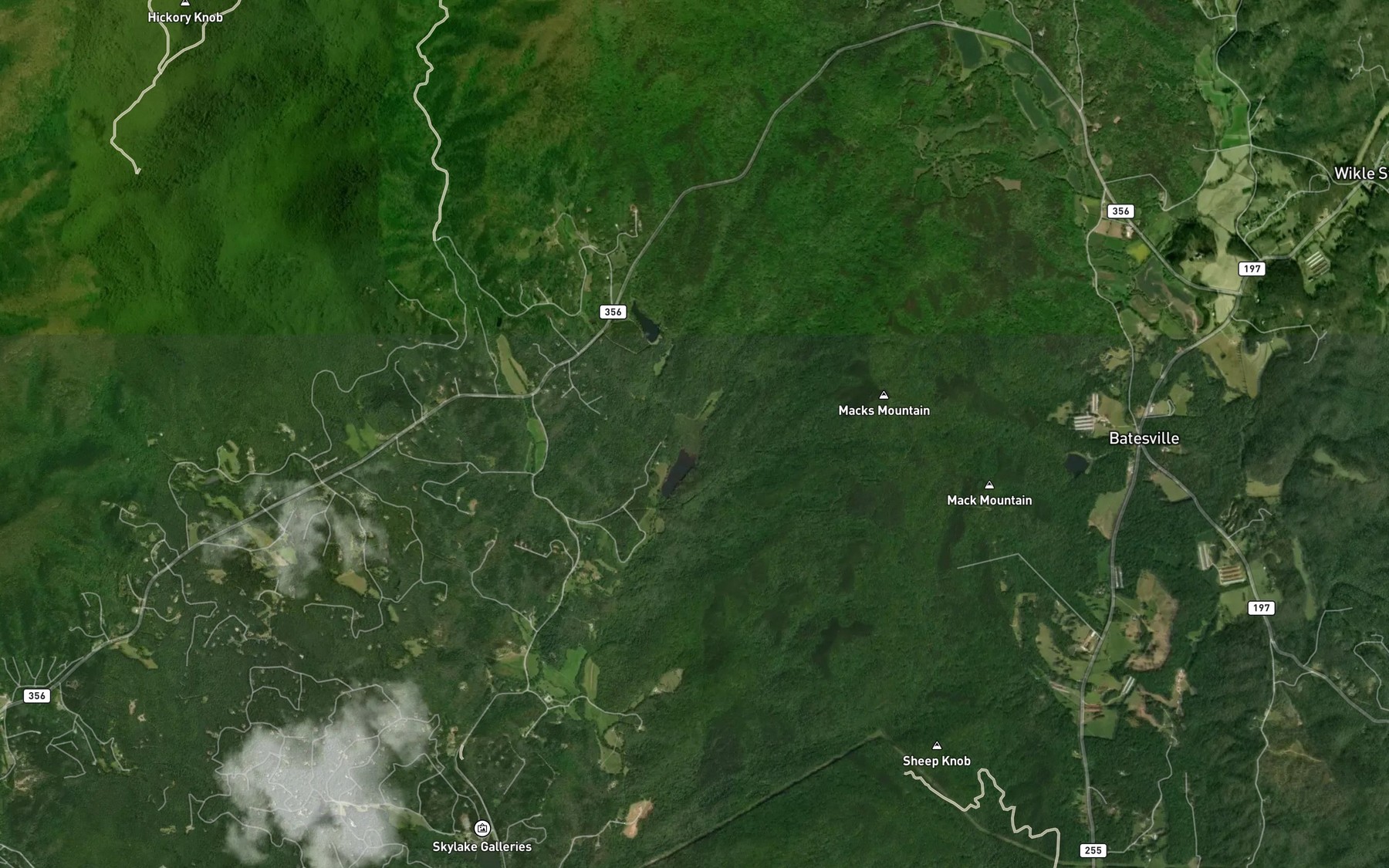 Satellite map of the Chickamauga Branch