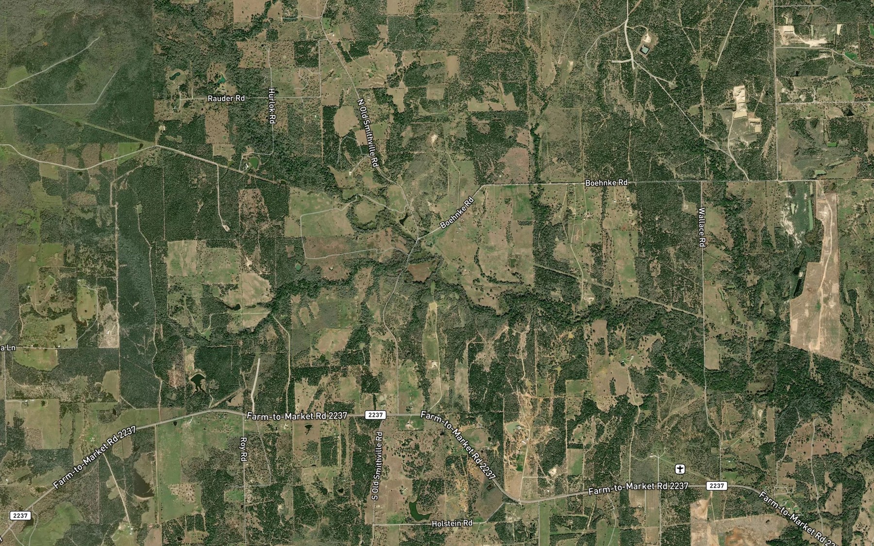 Satellite map of the Pin Oak Creek