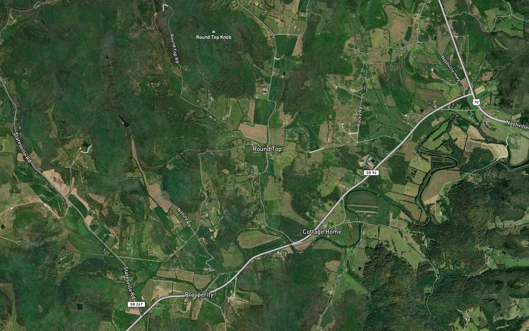 Satellite map of the Johnson Creek