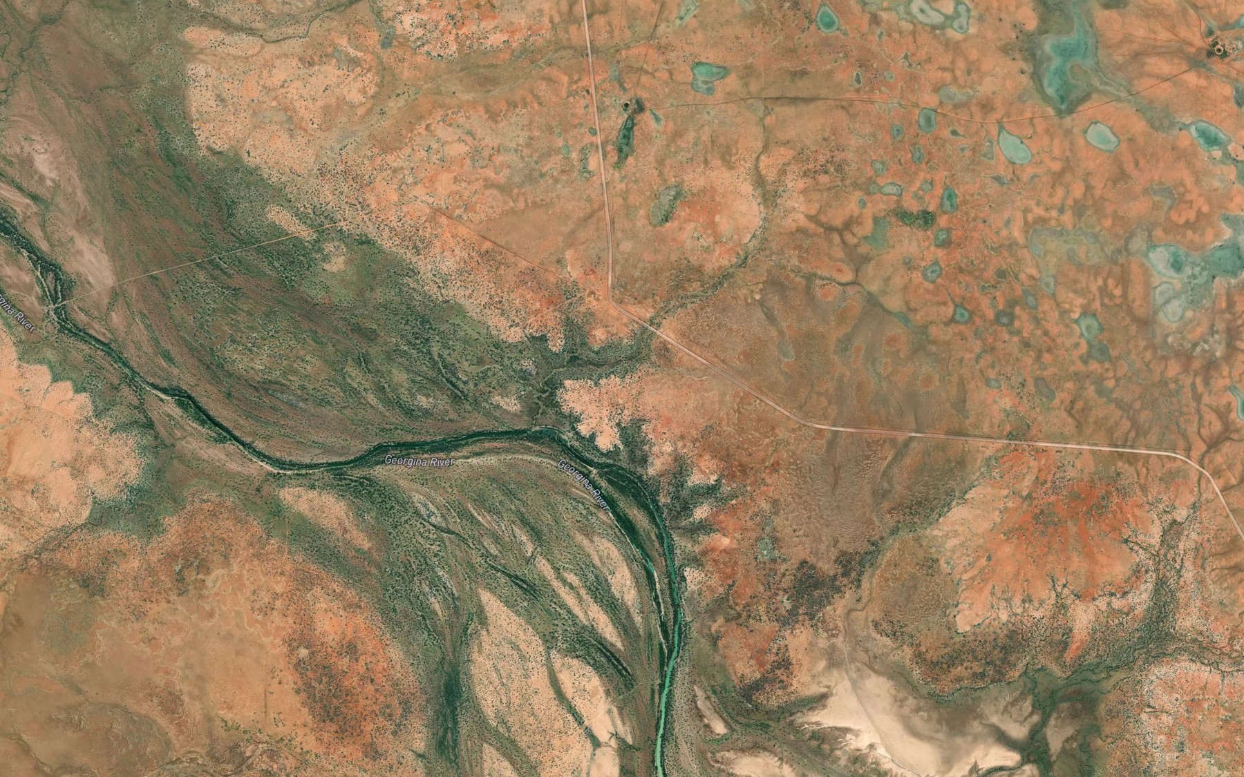 Satellite map of the Split Creek