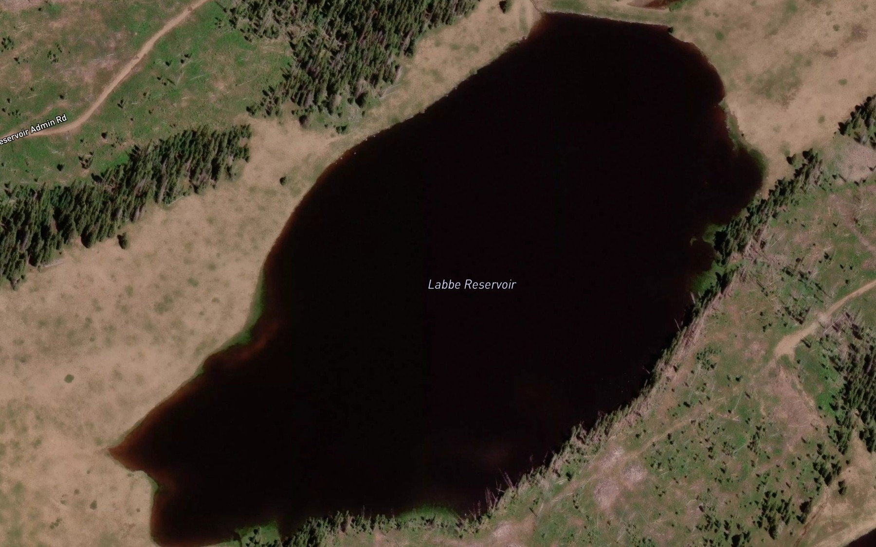 Satellite map of the Grove Creek Reservoir Number 1