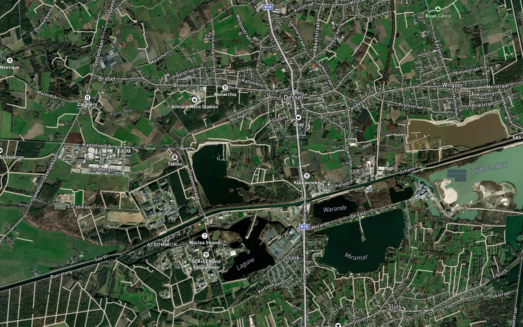 Satellite map of the Voorste Nete