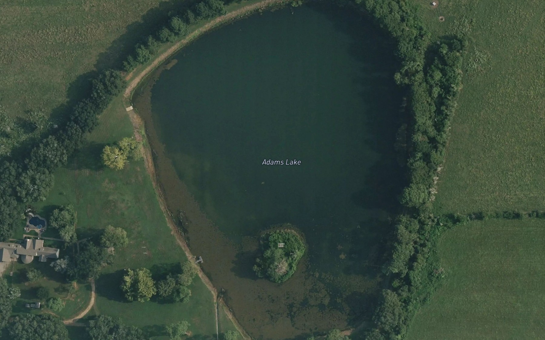Satellite map of the Adams Lake