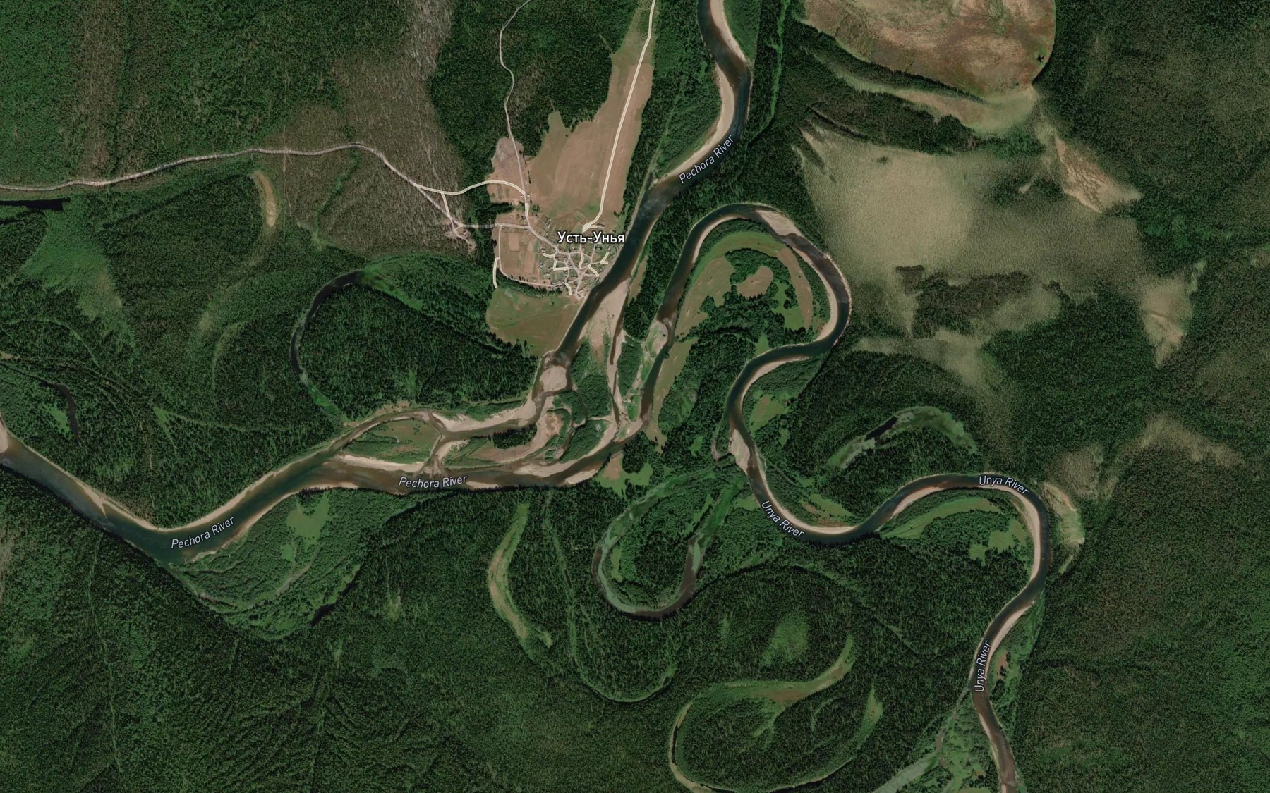 Satellite map of the Un'ya