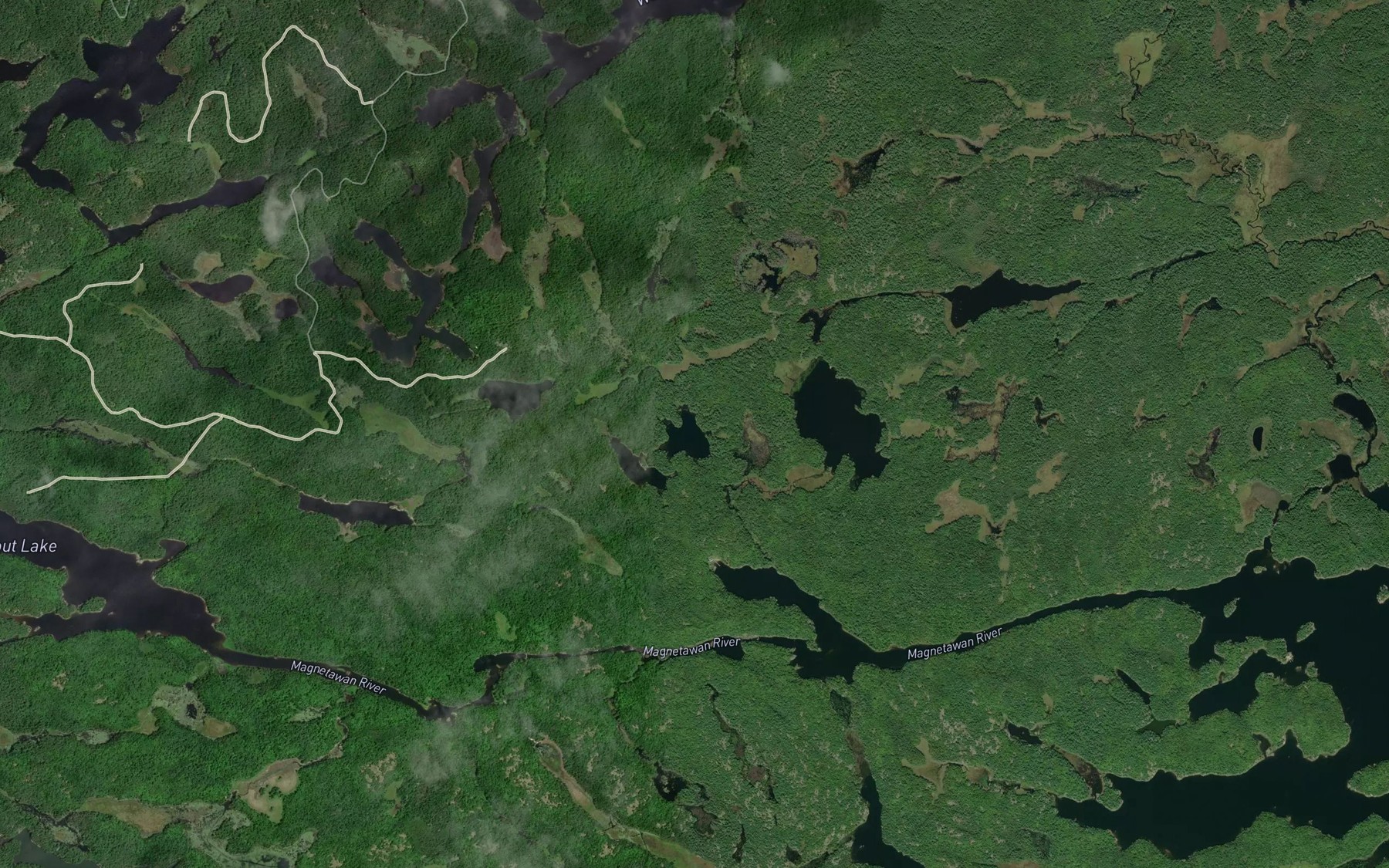 Satellite map of the Cookery Lake