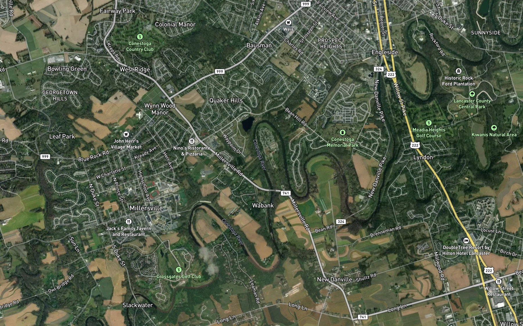 Satellite map of the Fox Rill