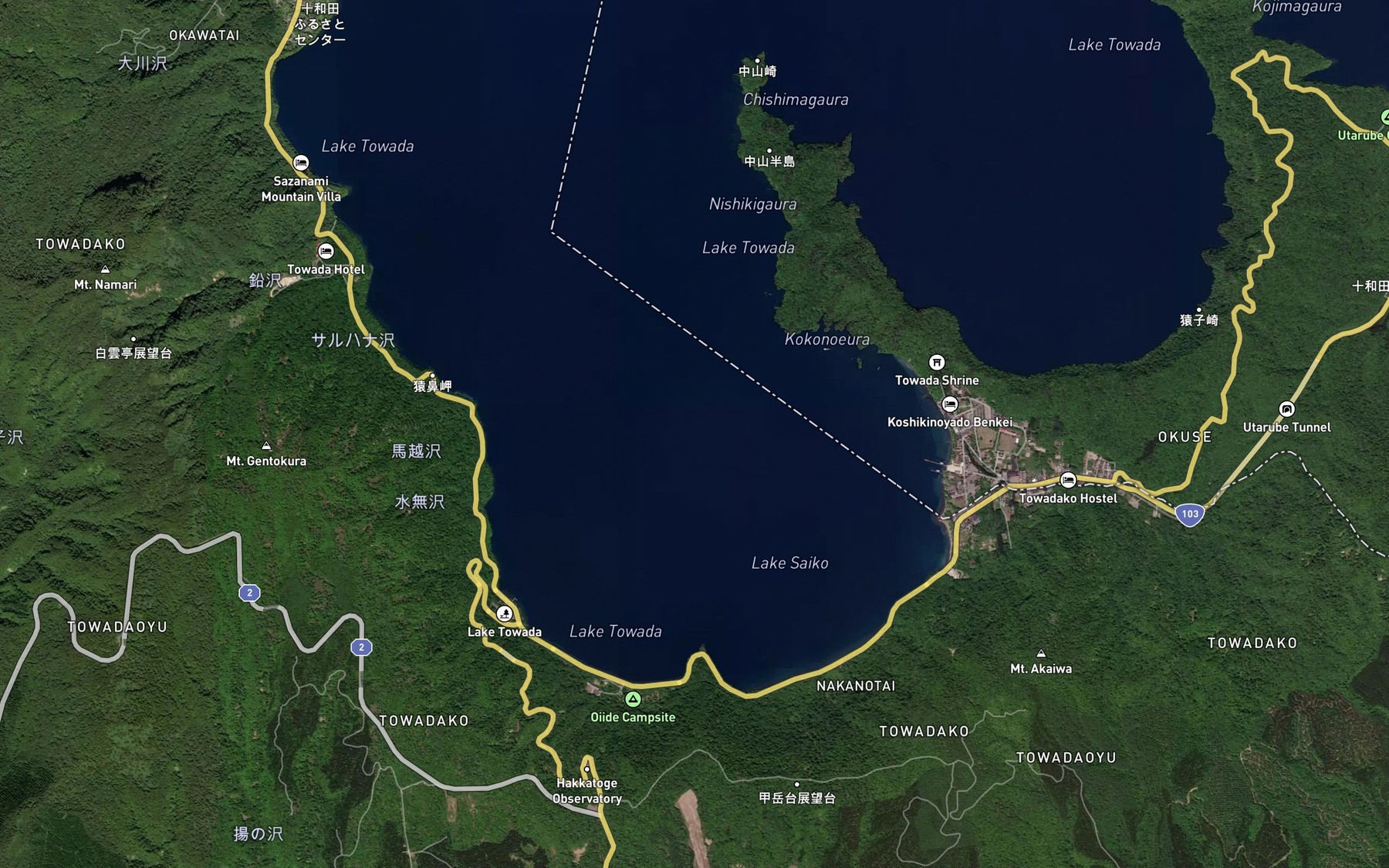 Satellite map of the Nishino Umi