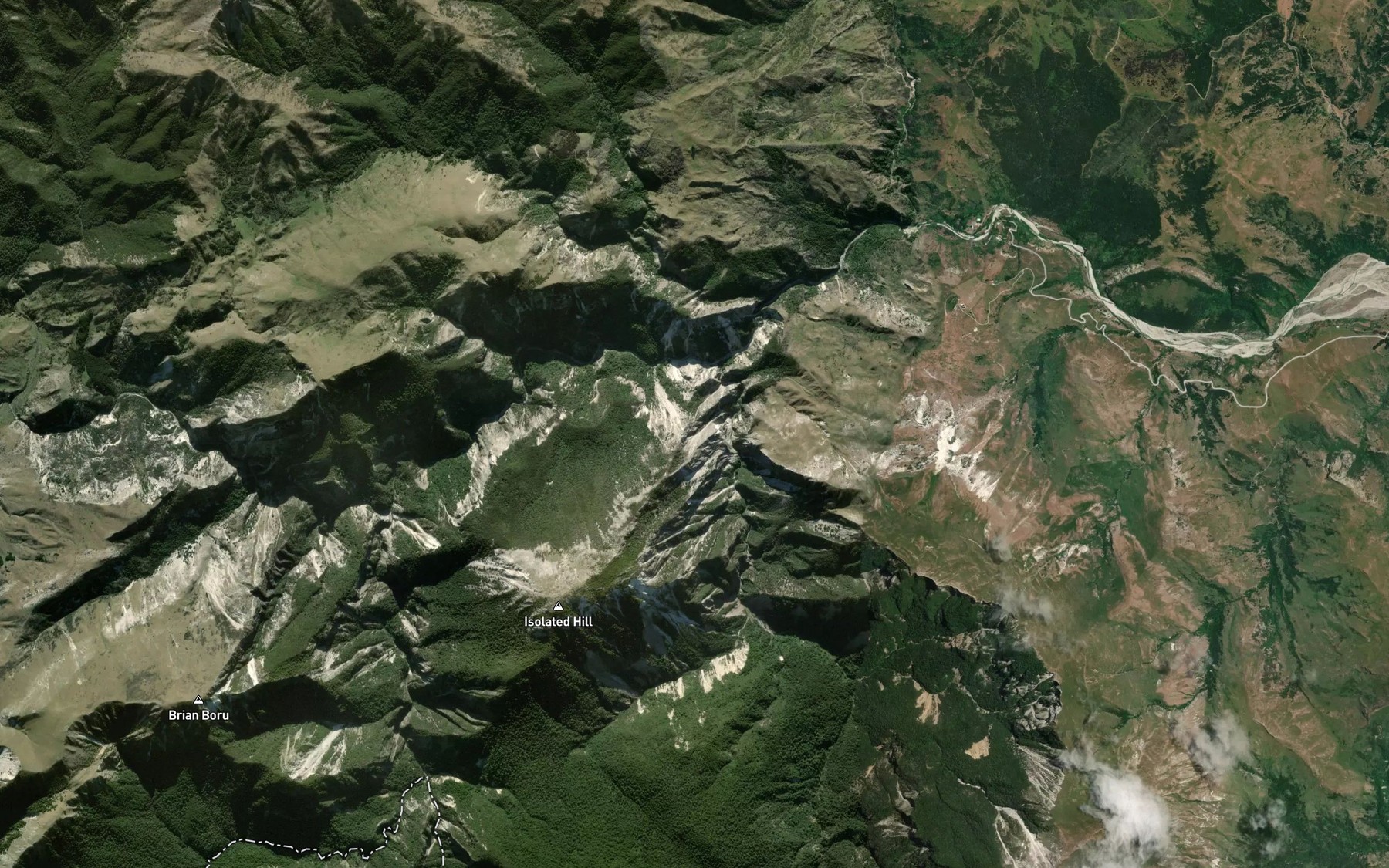 Satellite map of the Isolation Creek
