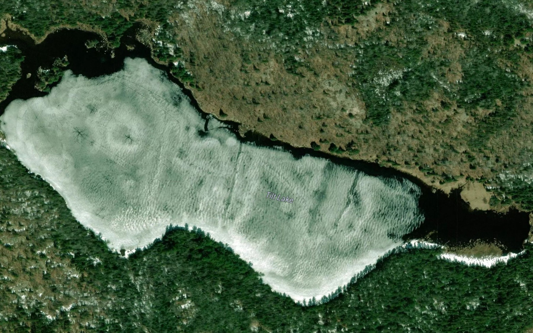 Satellite map of the Tilt Lake