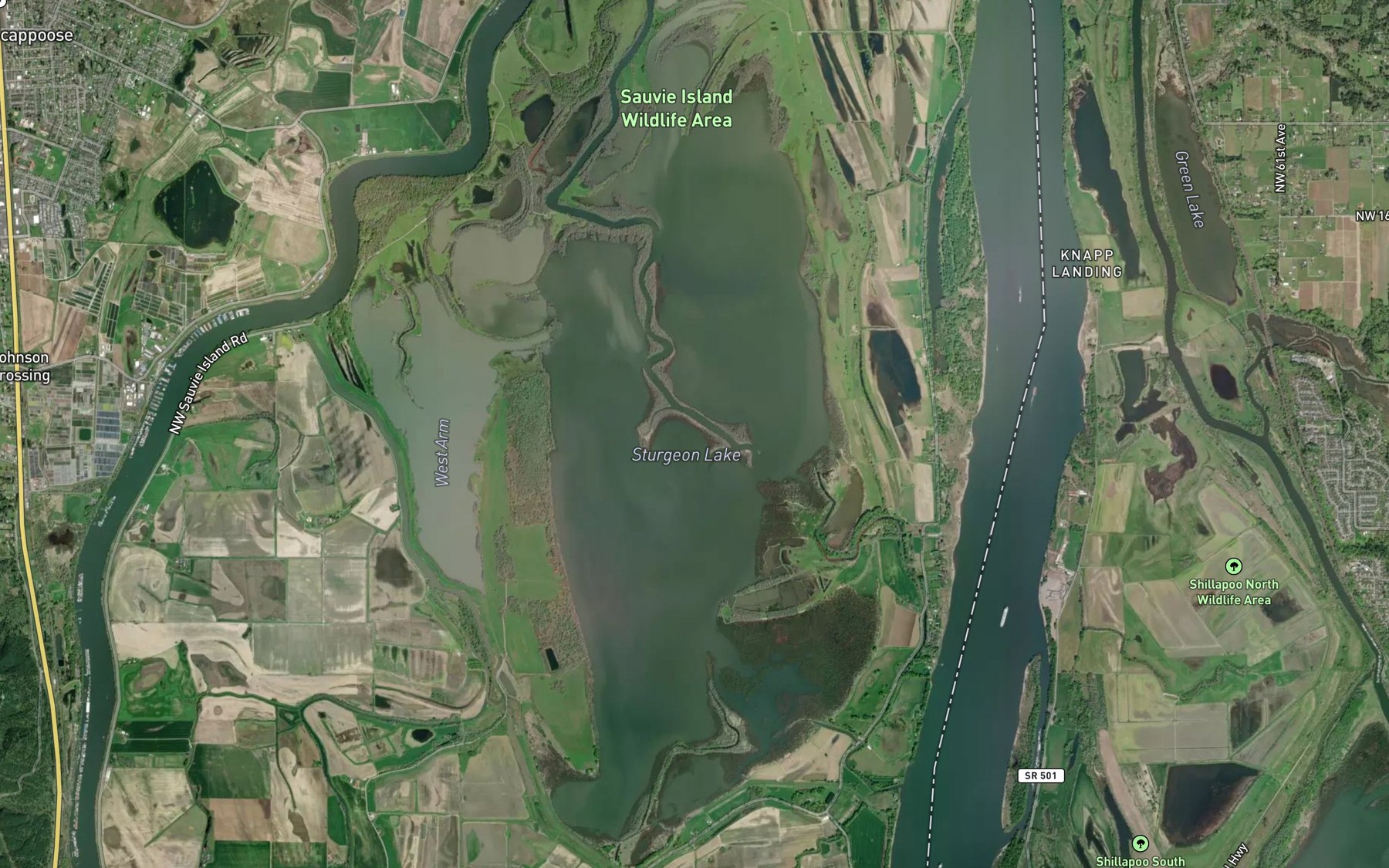 Satellite map of the Sturgeon Lake