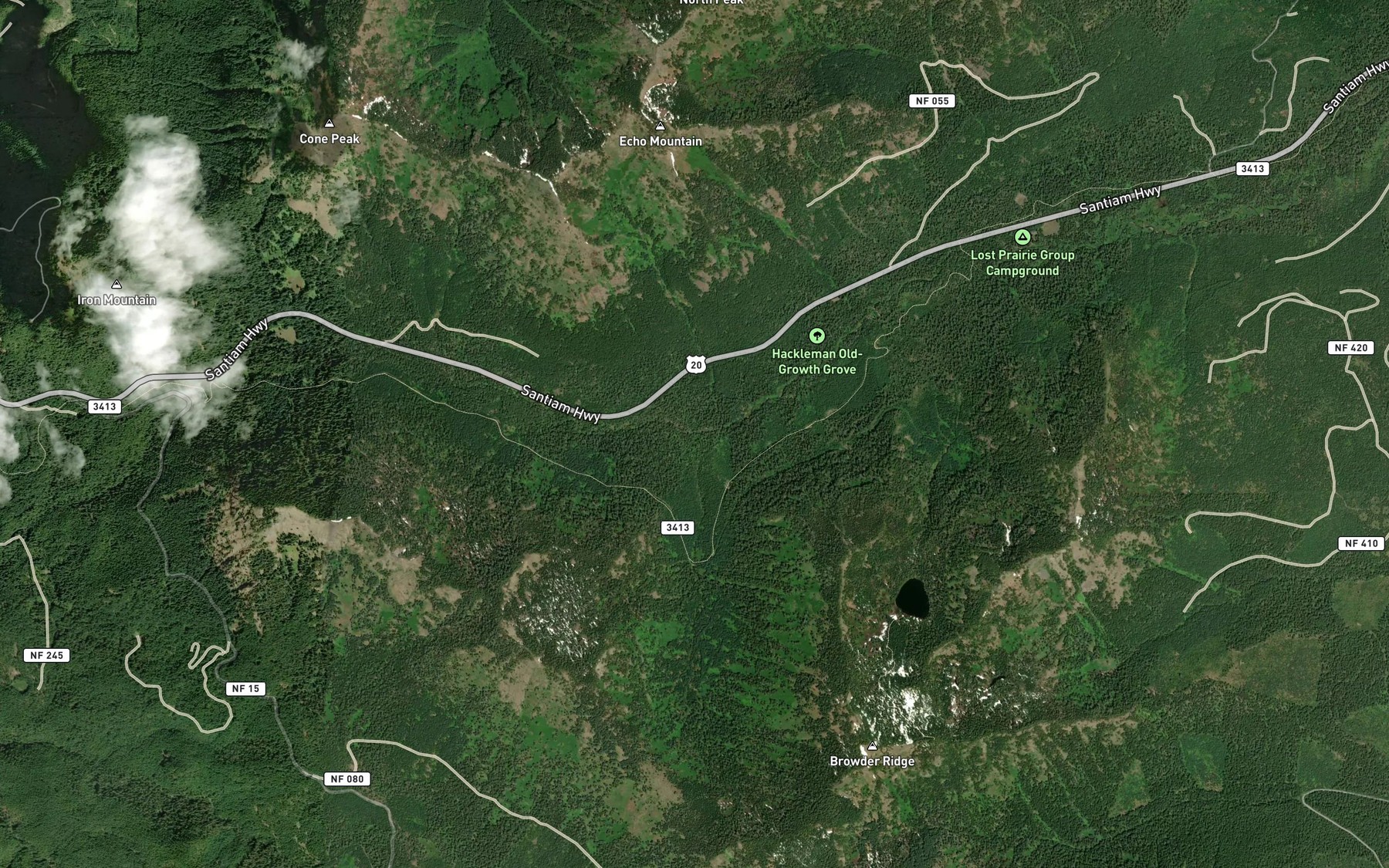 Satellite map of the Indian Creek