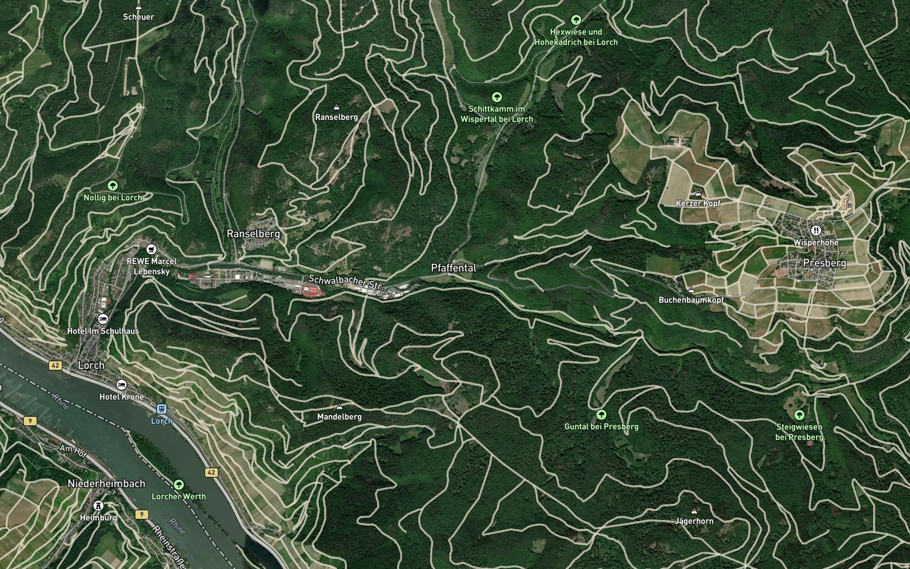 Satellite map of the Grolochbach