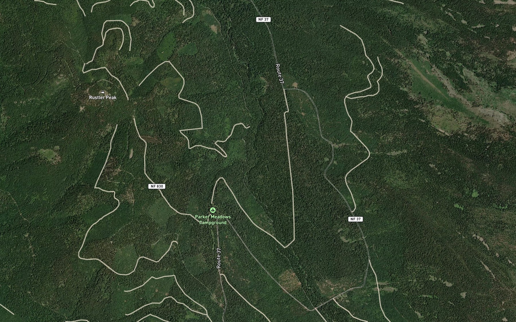 Satellite map of the Little Butte Creek