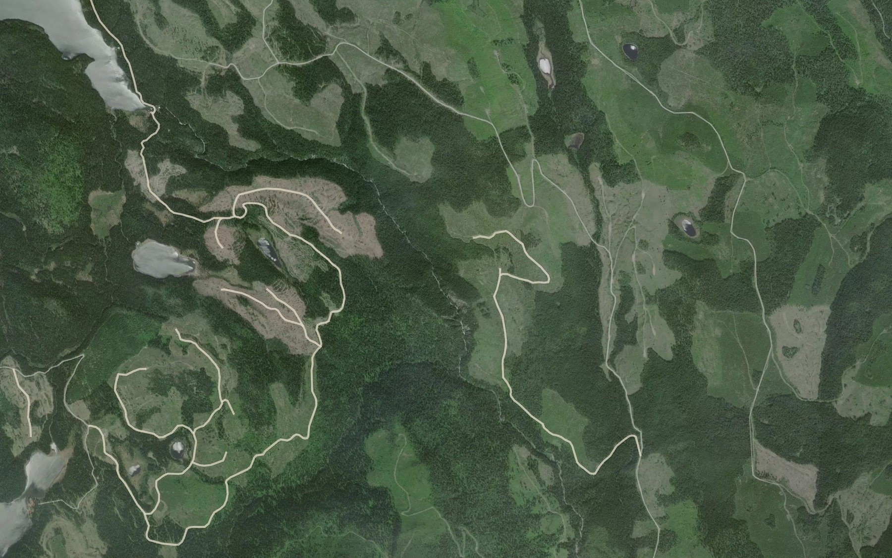 Satellite map of the Fourteen Mile Creek