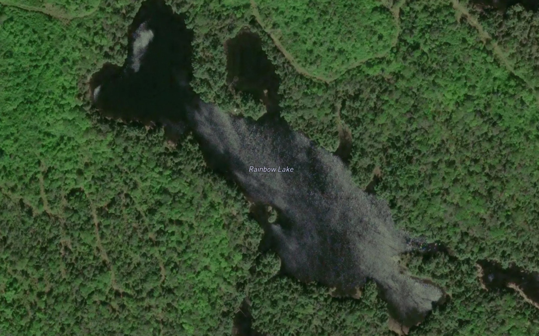 Satellite map of the Rainbow Lake