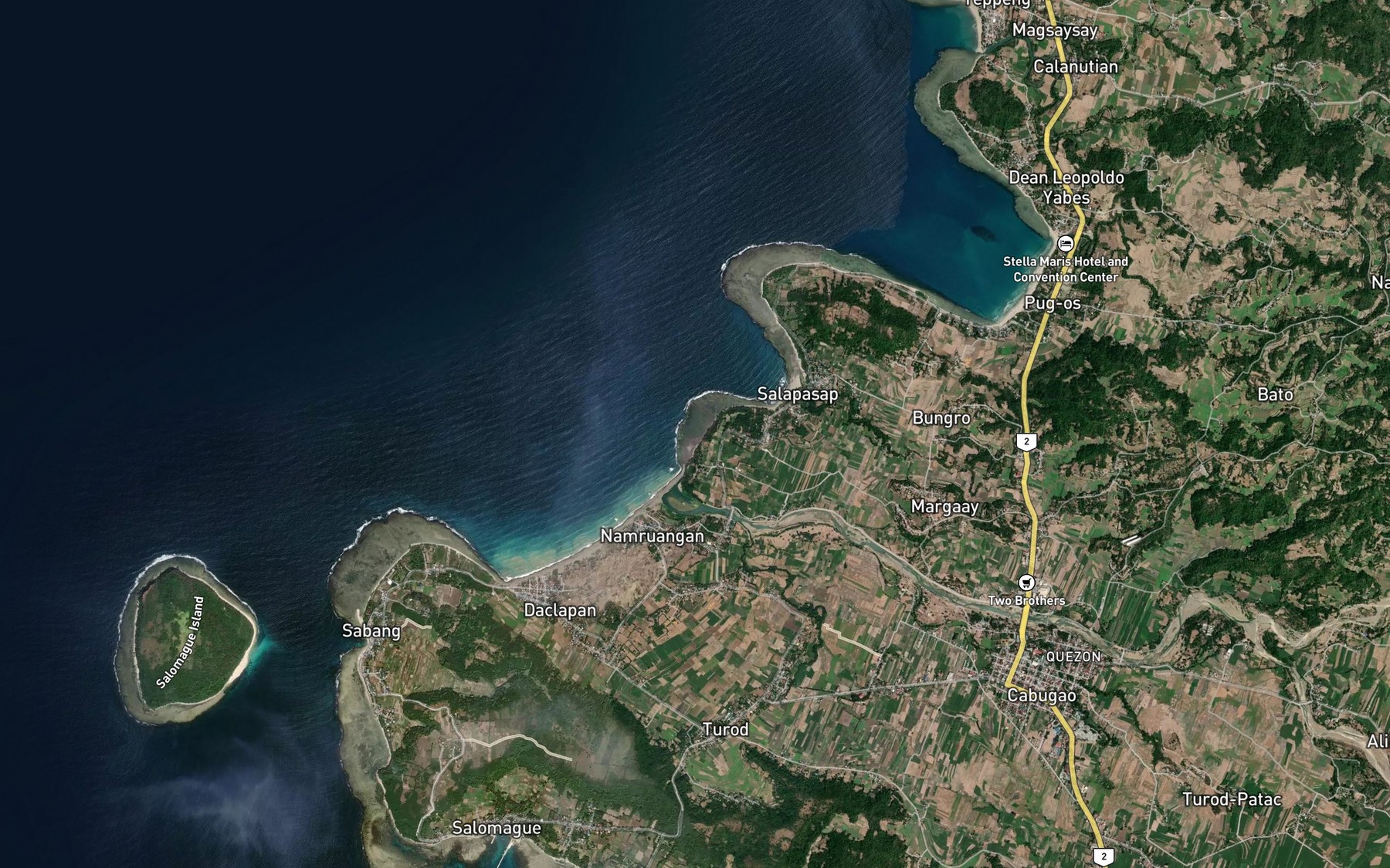 Satellite map of the Cabugao River