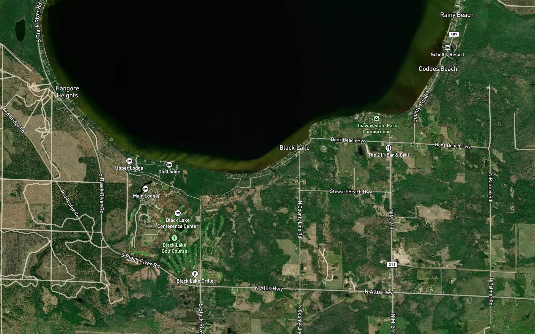 Satellite map of the Stony Creek