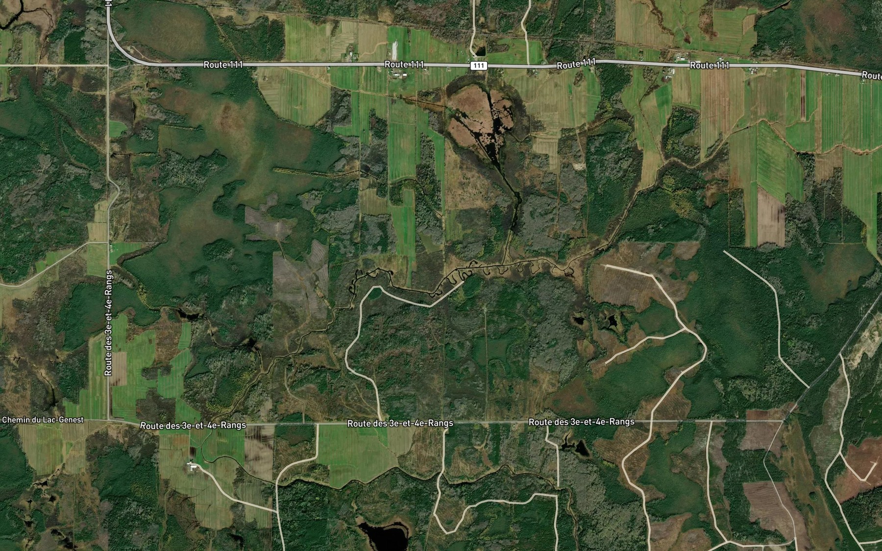 Satellite map of the Ruisseau Gagnon