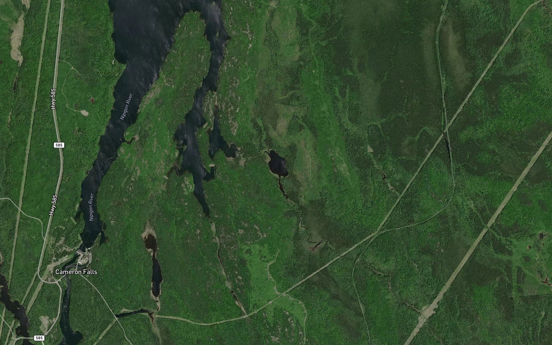 Satellite map of the Wee Polly Lake