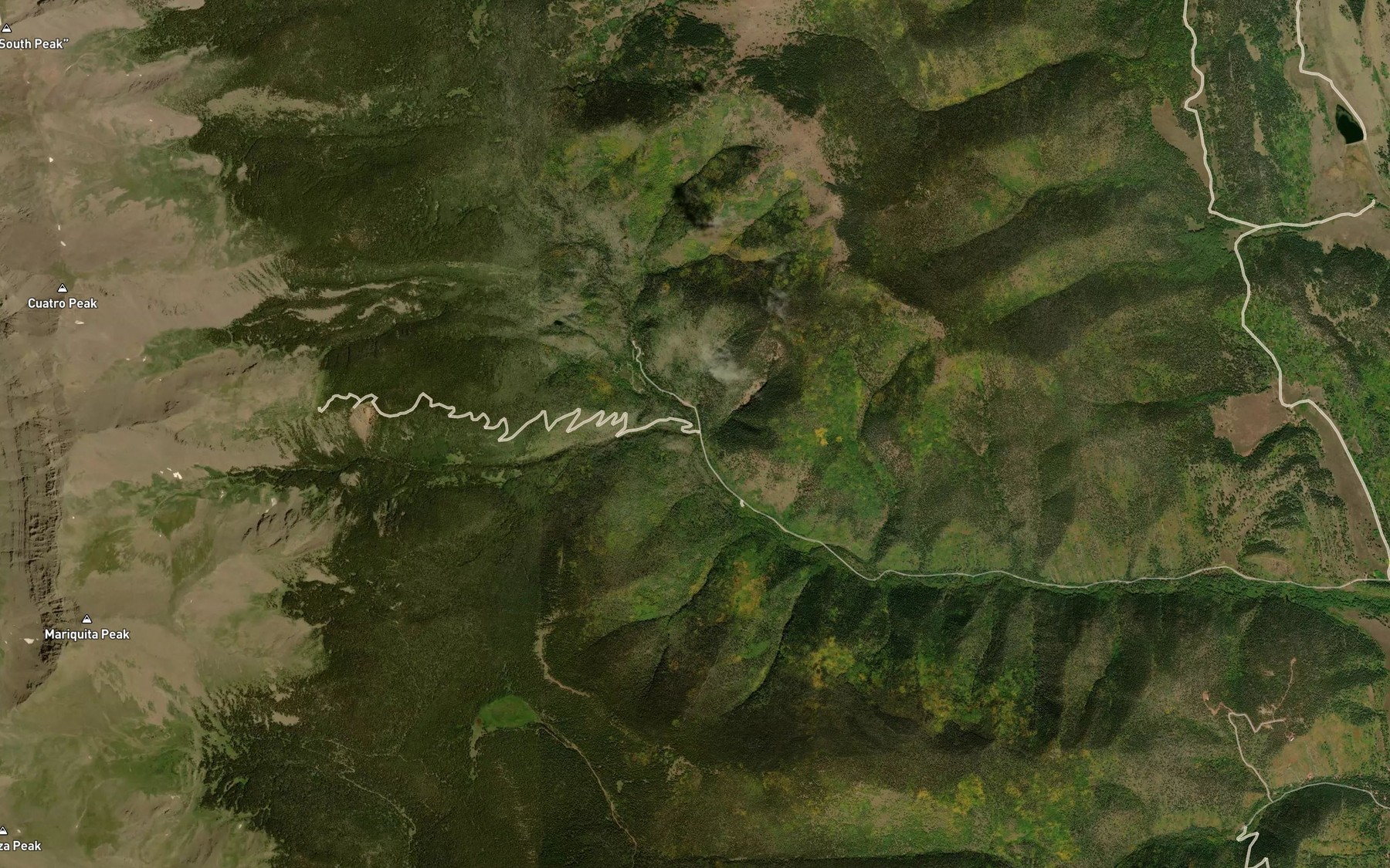 Satellite map of the West Fork North Fork Purgatoire River