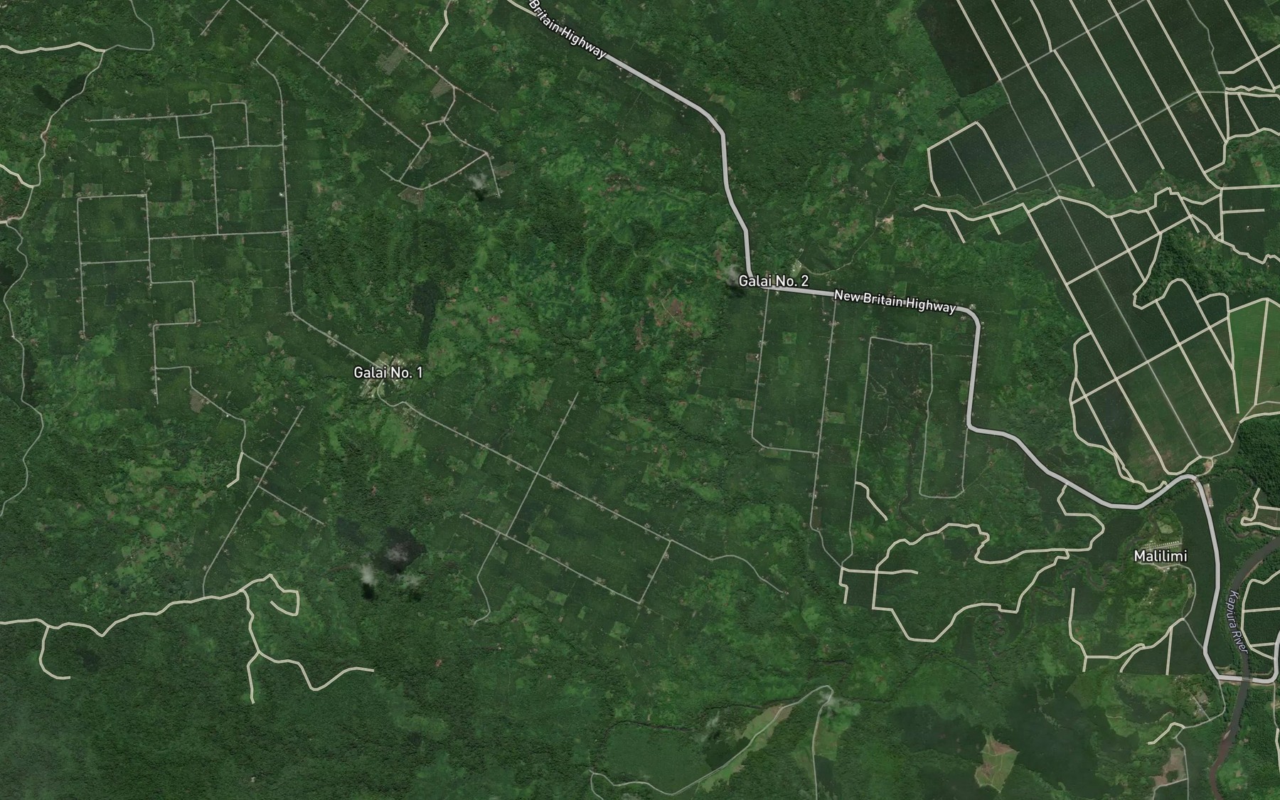 Satellite map of the Mesaba Creek