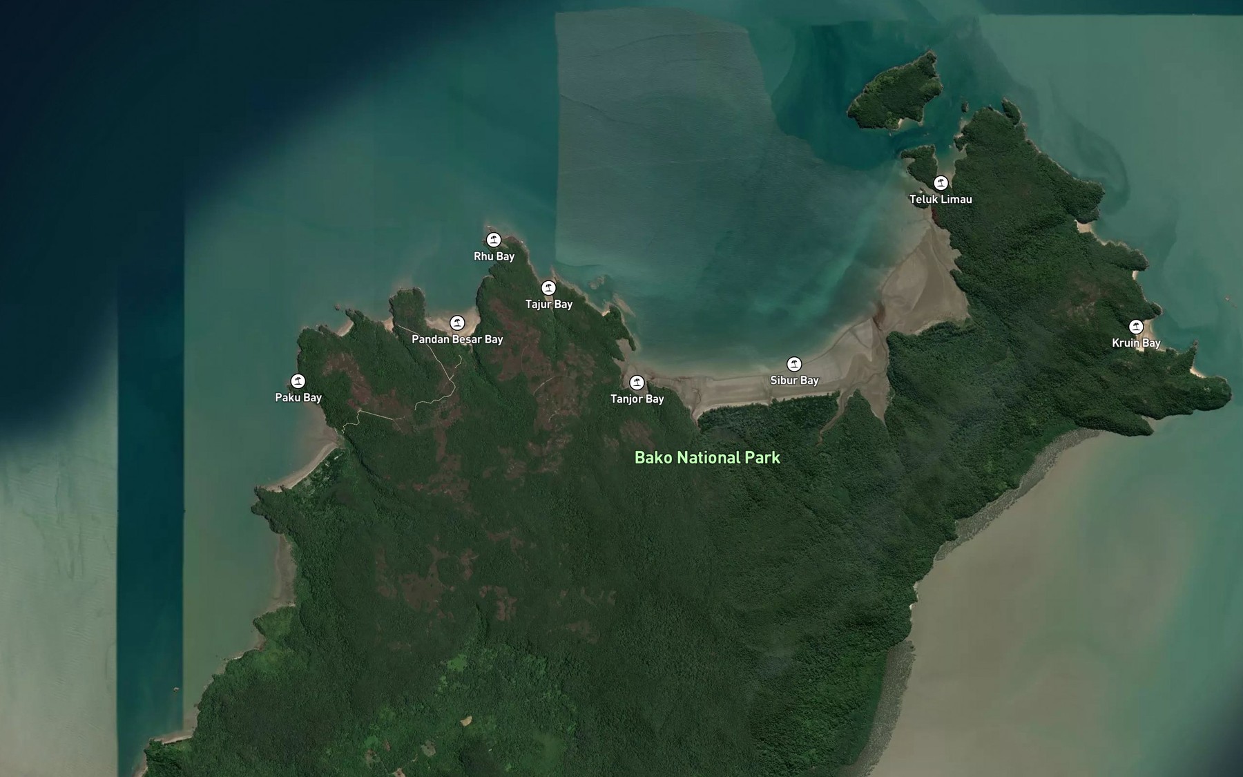 Satellite map of the Sungai Tajor