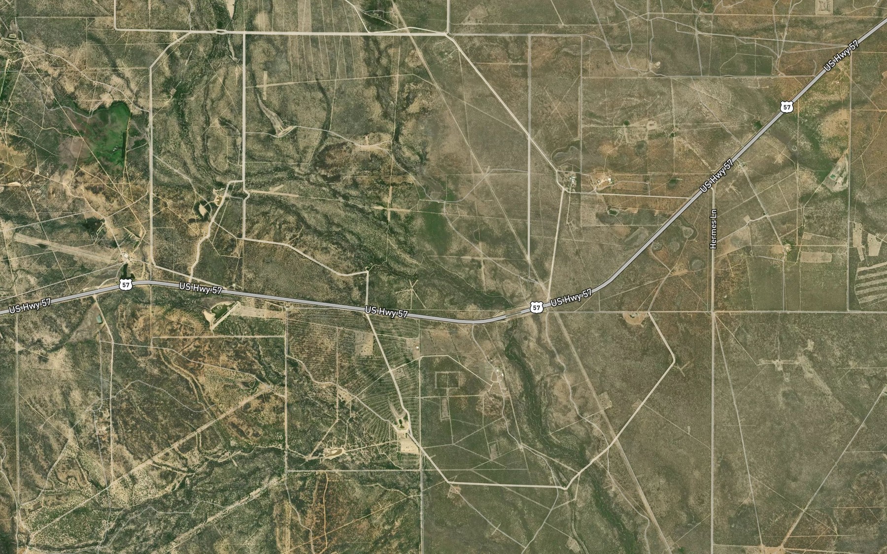 Satellite map of the Salado Creek