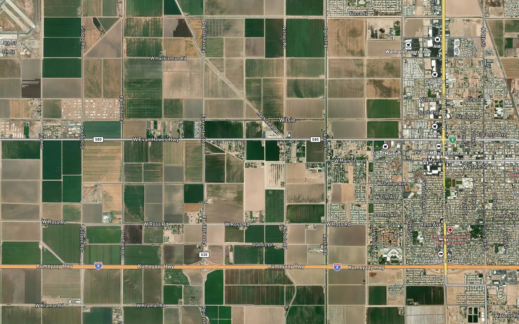 Satellite map of the Central Drain Ten