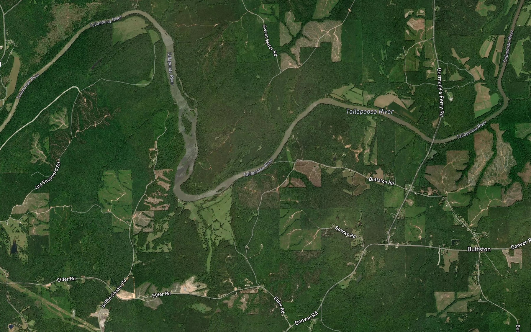 Satellite map of the Soapstone Creek