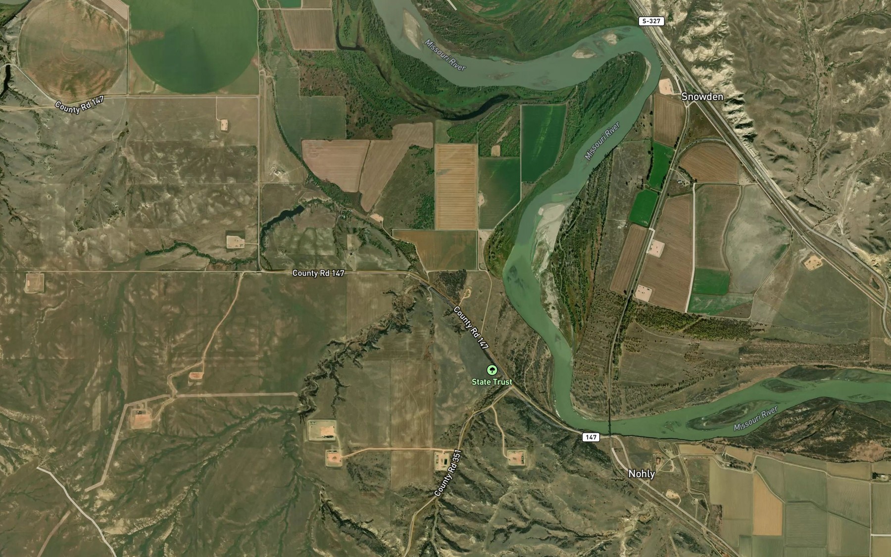 Satellite map of the Berry Creek