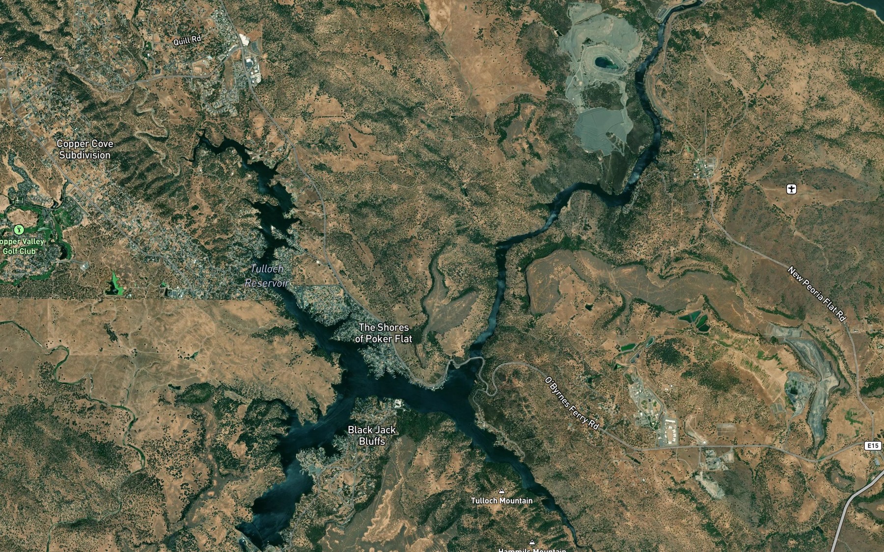 Satellite map of the Tulloch Reservoir