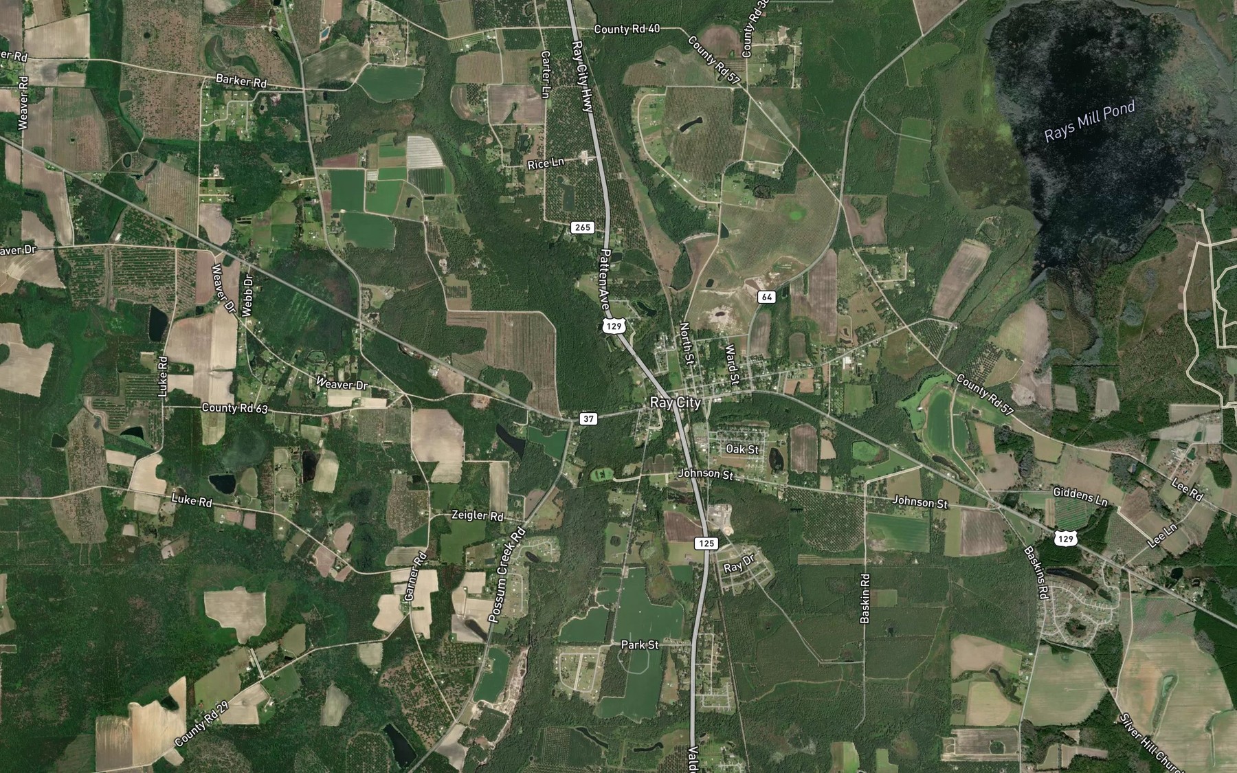 Satellite map of the Batterbee Branch