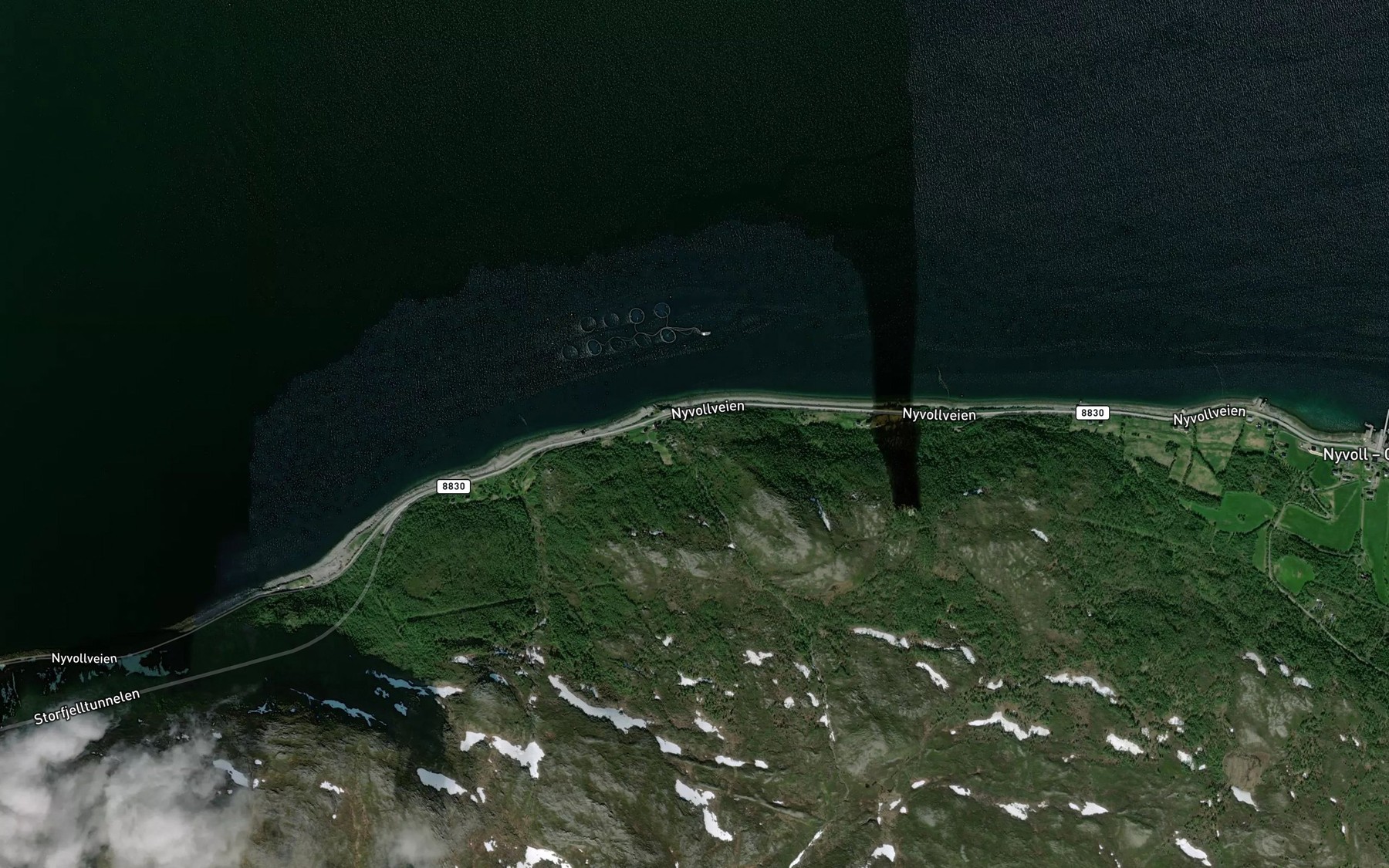 Satellite map of the Bjentajonelva
