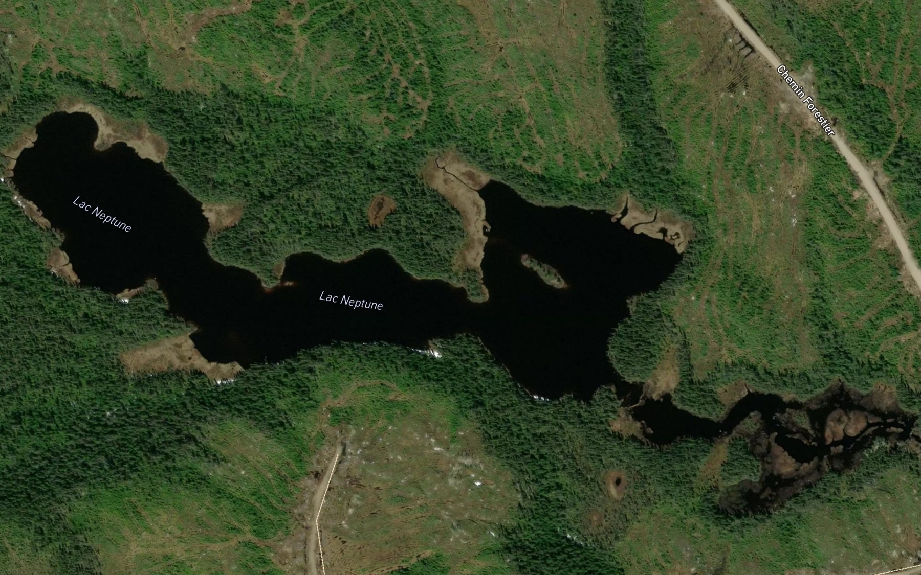 Satellite map of the Lac Neptune