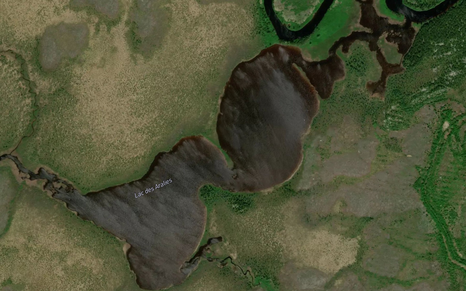 Satellite map of the Lac des Aralies