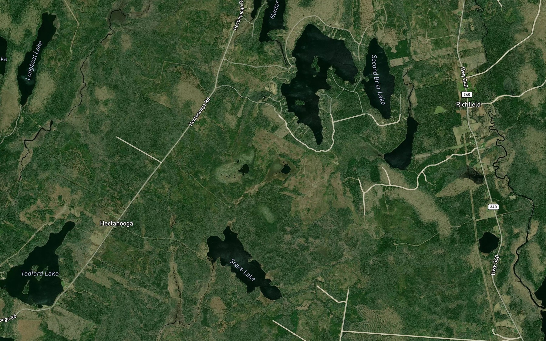 Satellite map of the Little Ponds