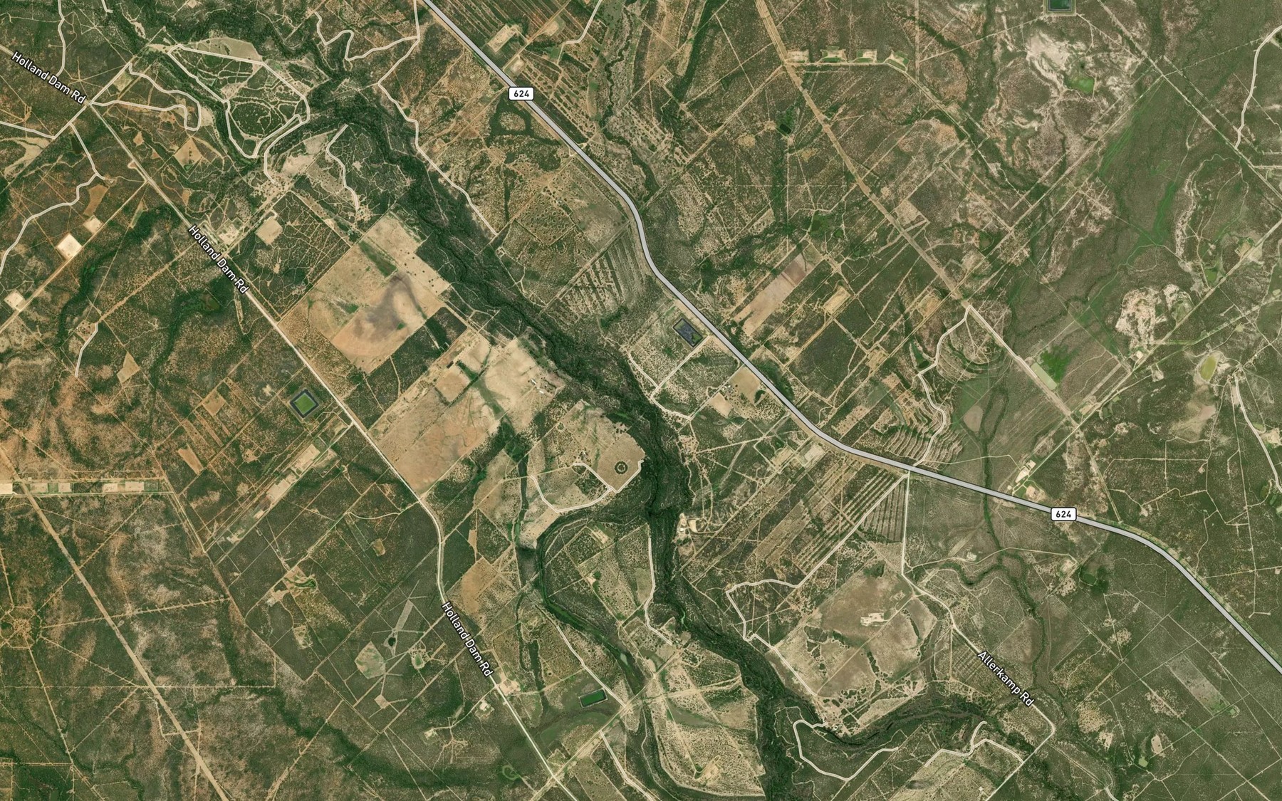 Satellite map of the Altita Creek