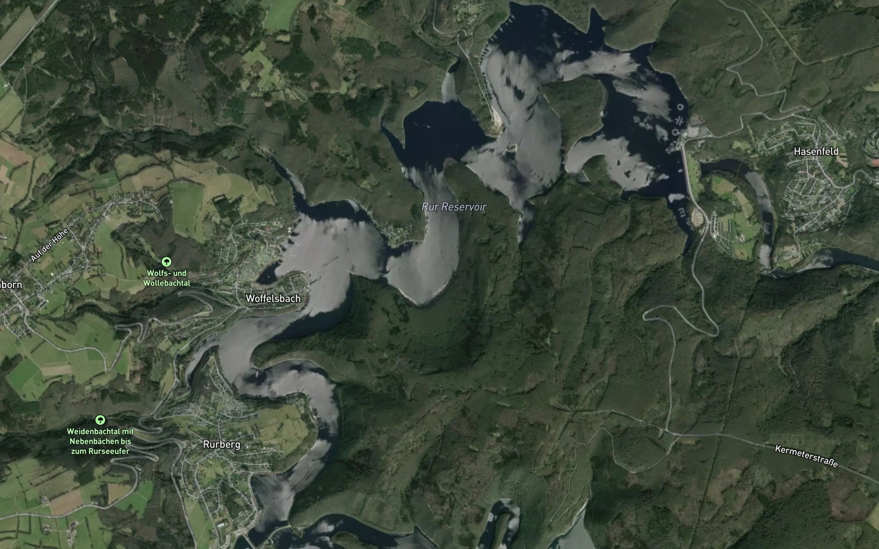Satellite map of the Rurtalsperre