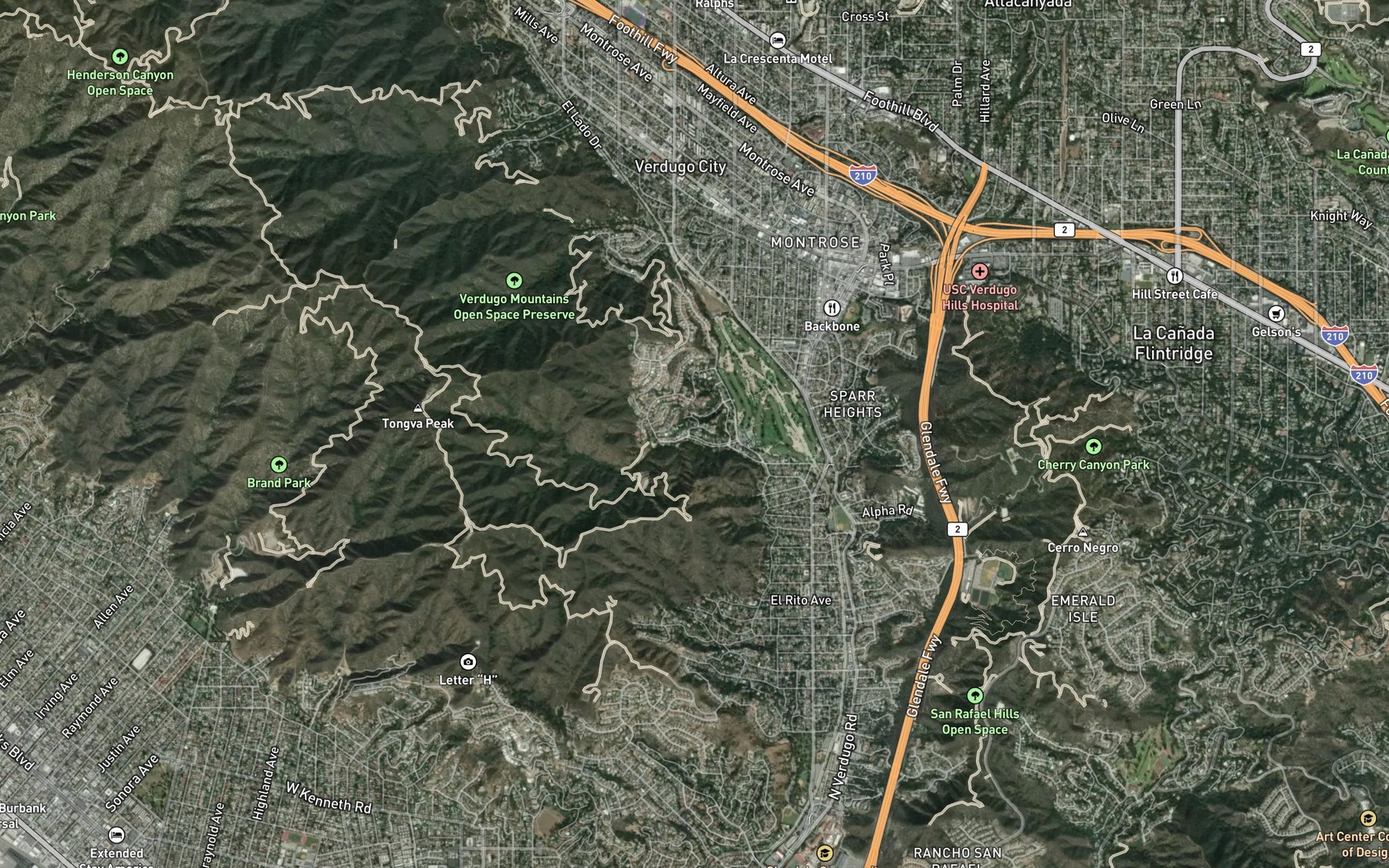 Satellite map of the Deer Creek