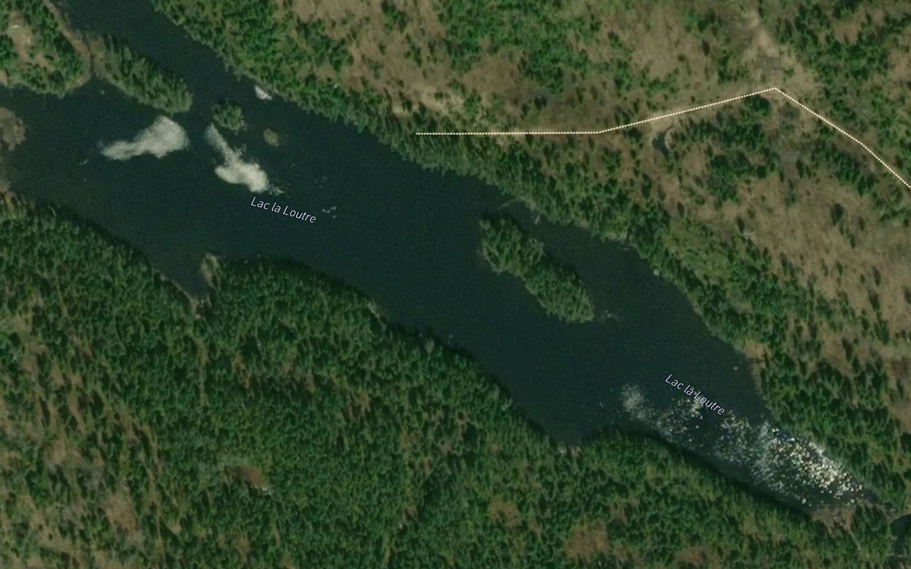 Satellite map of the Lac la Loutre