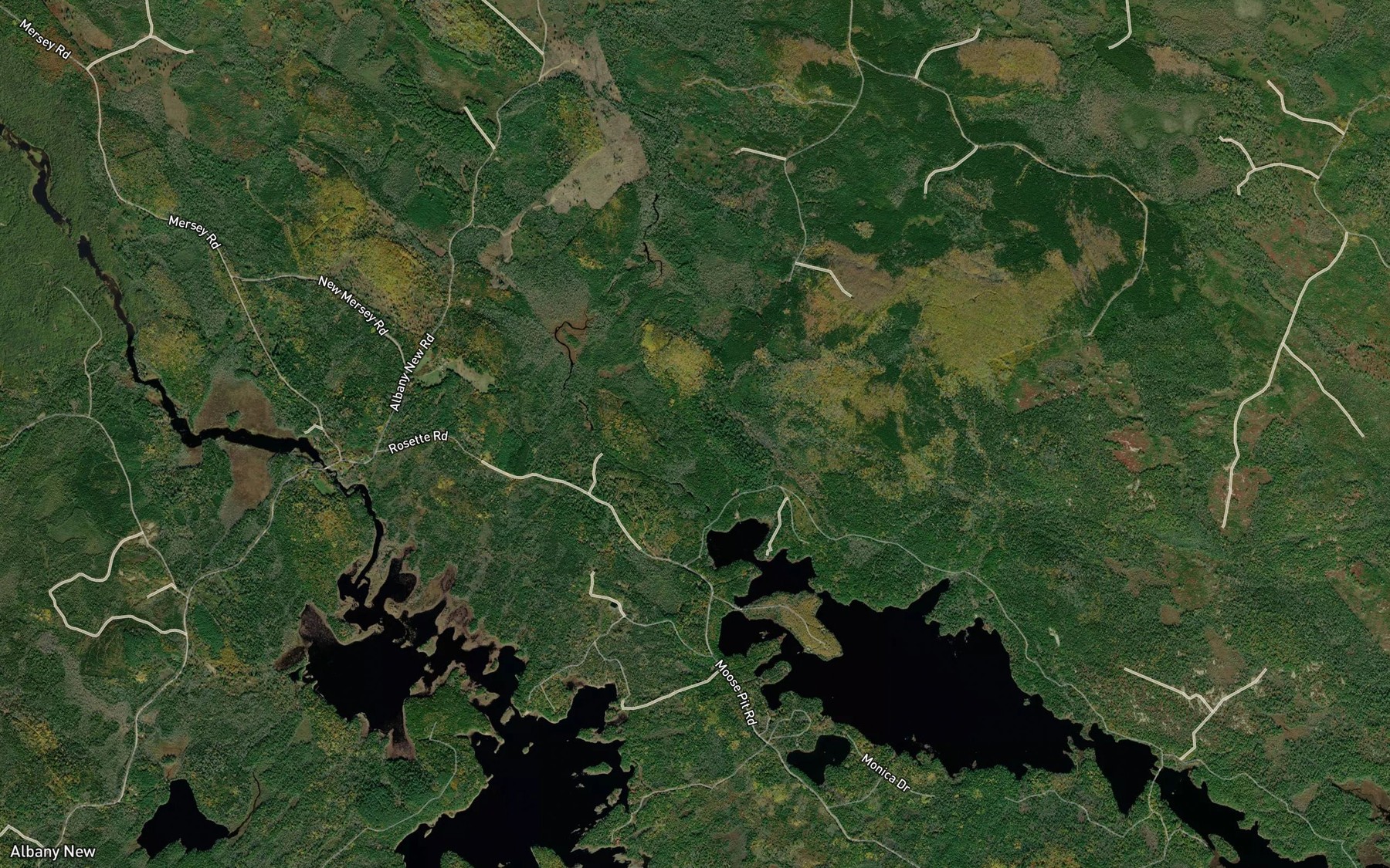 Satellite map of the Moose Pit Brook