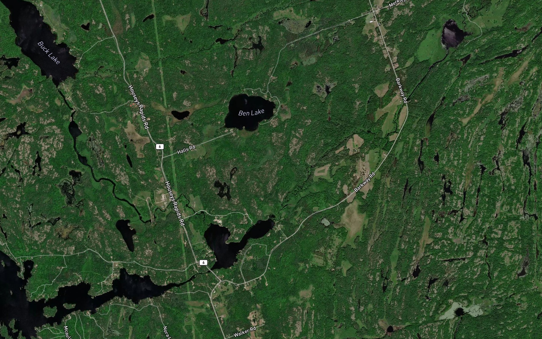 Satellite map of the Gartersnake Creek
