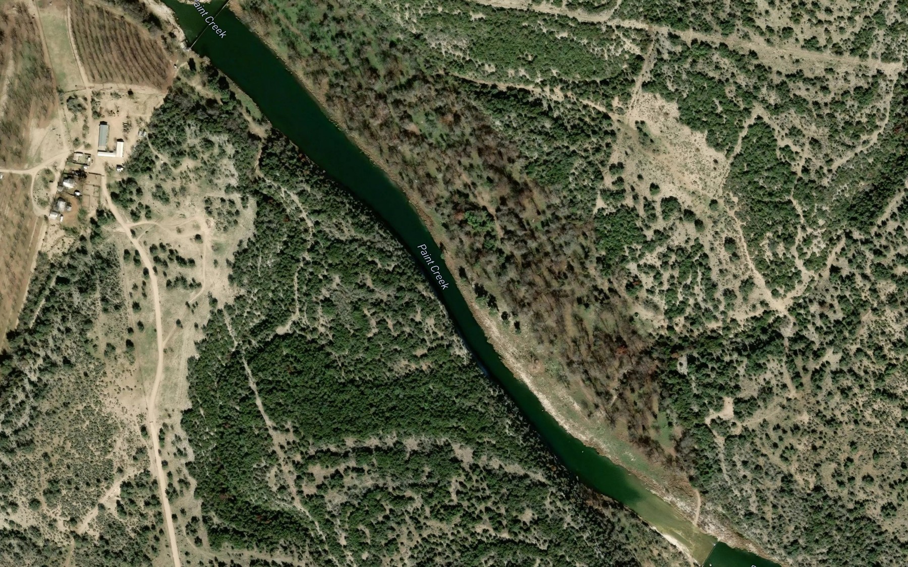 Satellite map of the Paint Creek Ranch Lake
