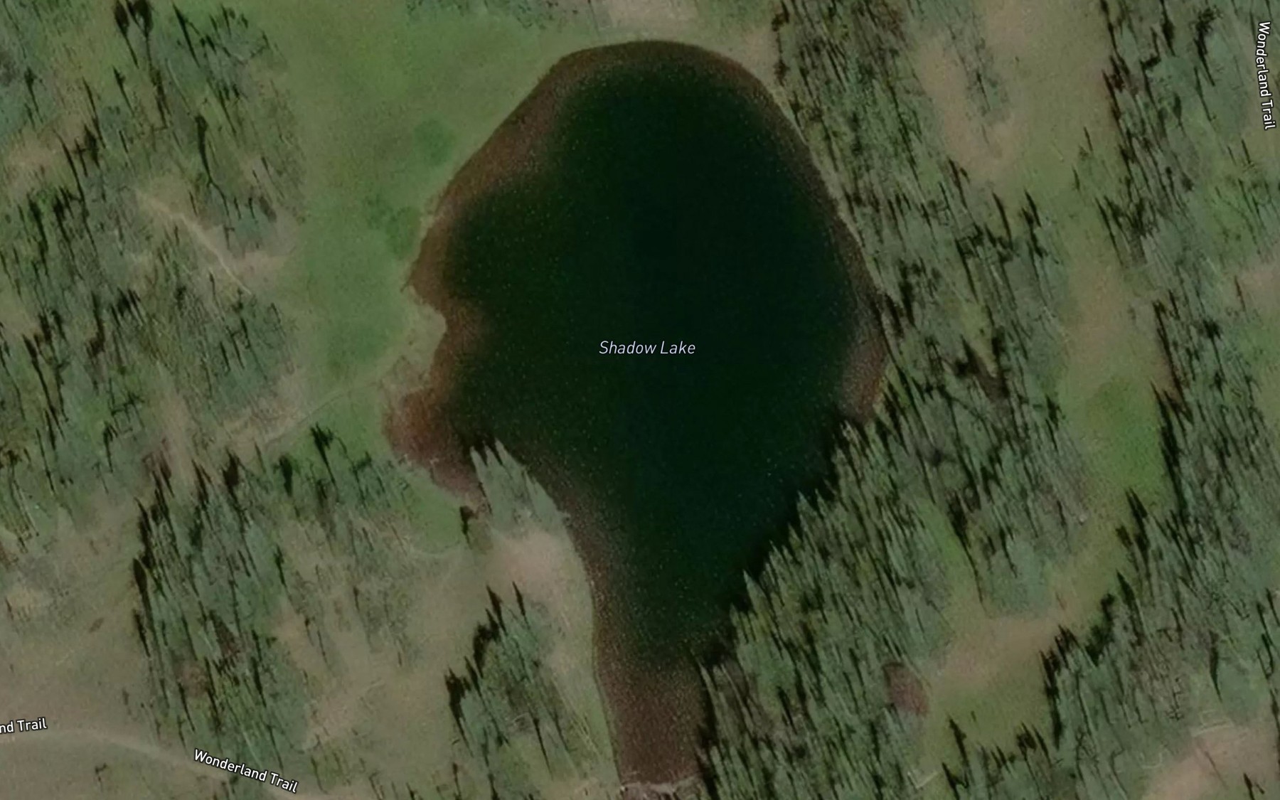 Satellite map of the Shadow Lake